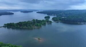 Aerial view of lake