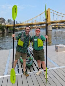 Venture Outdoors Pittsburgh Ash Andrews and Luke Borowy on dock