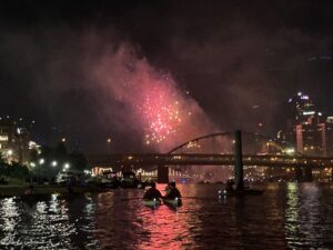 Venture Outdoors Pittsburgh Fireworks at Night