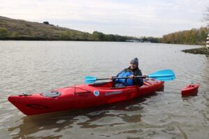 Paddler on Flatfoot Lake Beaubien Woods