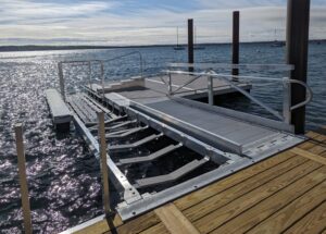 Universal adaptive accessible ADA kayak launch Traverse City, Michigan