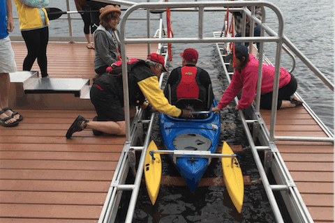 adaptive kayaker launching