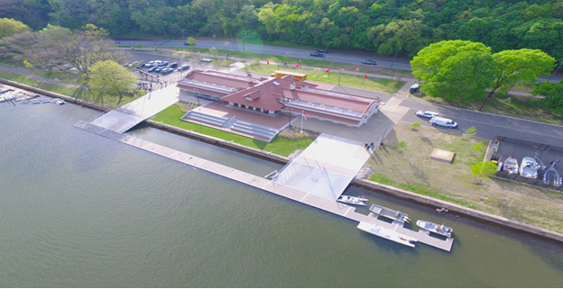 Temple University Rowing Center overhead view