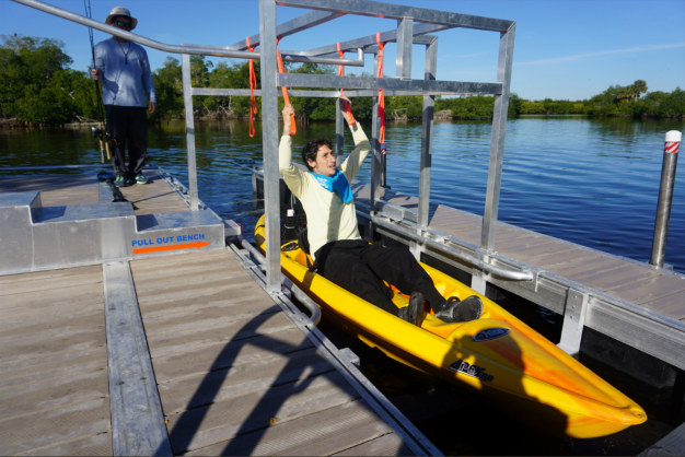 Cape Coral kayaker using launch