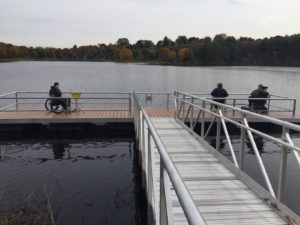 Man in wheelchair on BoardSafe dock