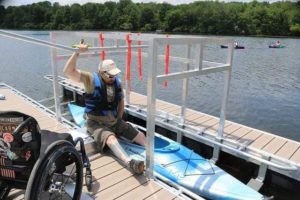 Kayaker on launch