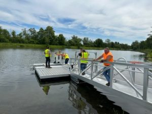 Manlius NY workers on dock