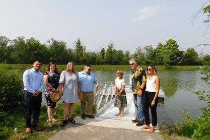 Manlus NY floating dock ribbon cutting