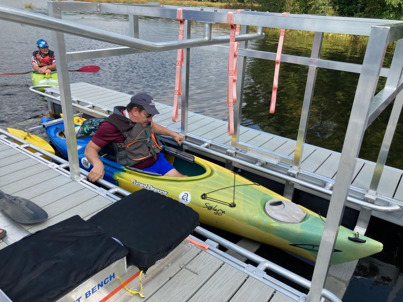 man in yellow kayak BoardSafe launch
