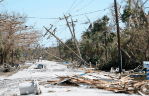 Sanibel Hurricane Ian shore street damage