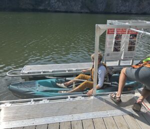 kayaker in BoardSafe launch