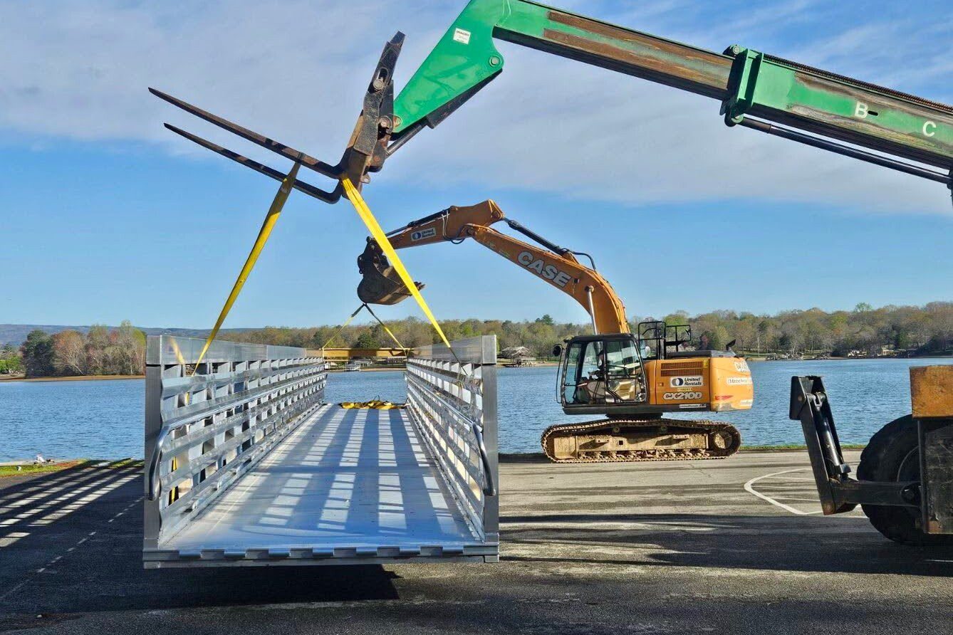 Chester Frost Park gangway on crane