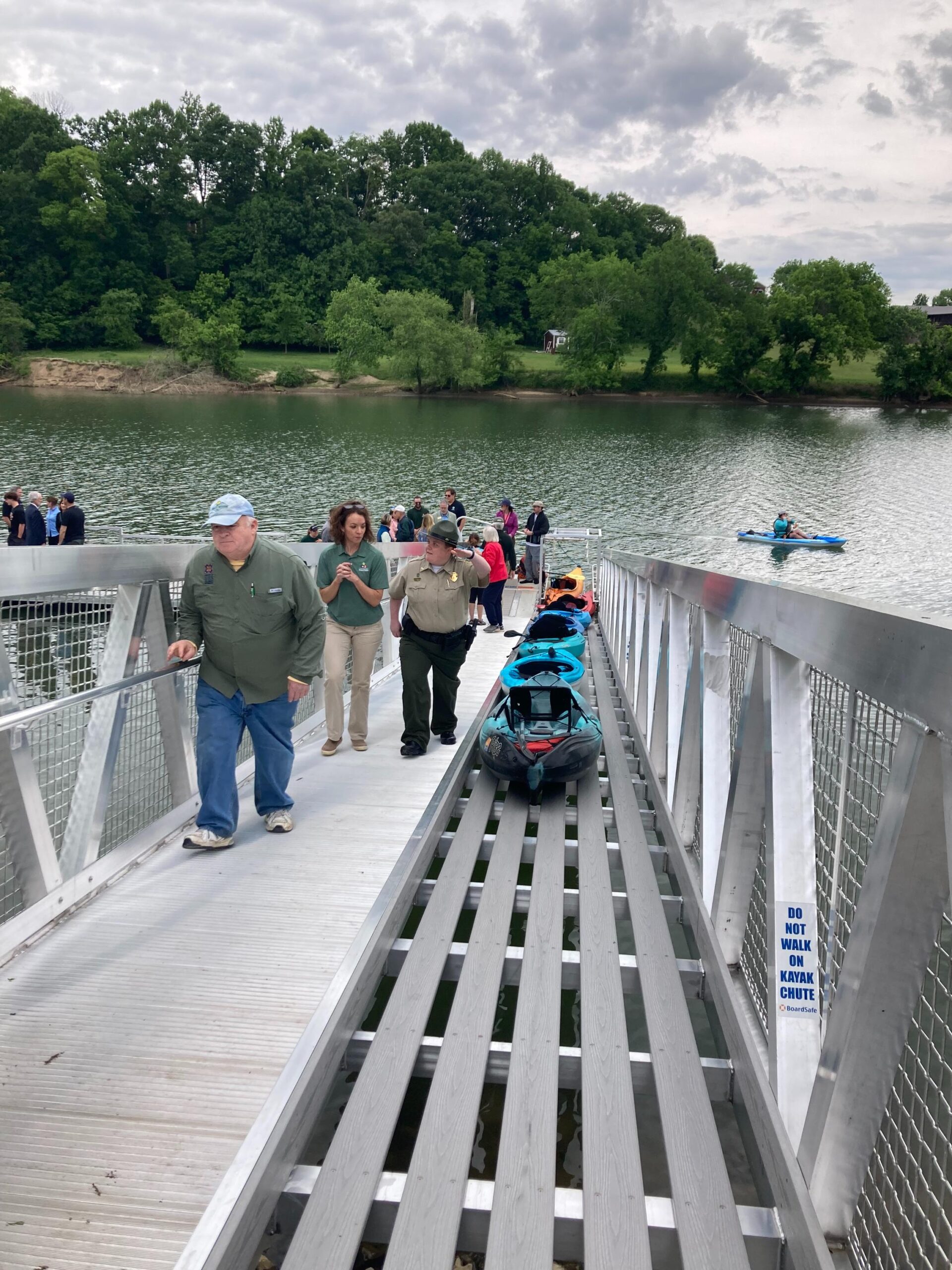 Kayaks on BoardSafe accessible kayak chute