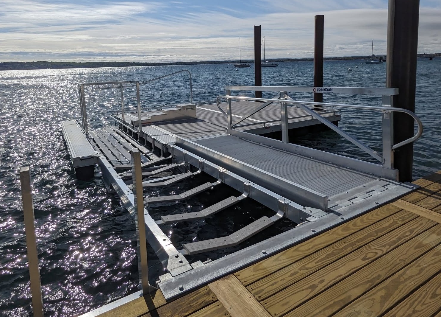 Universal adaptive accessible ADA kayak launch Traverse City, Michigan